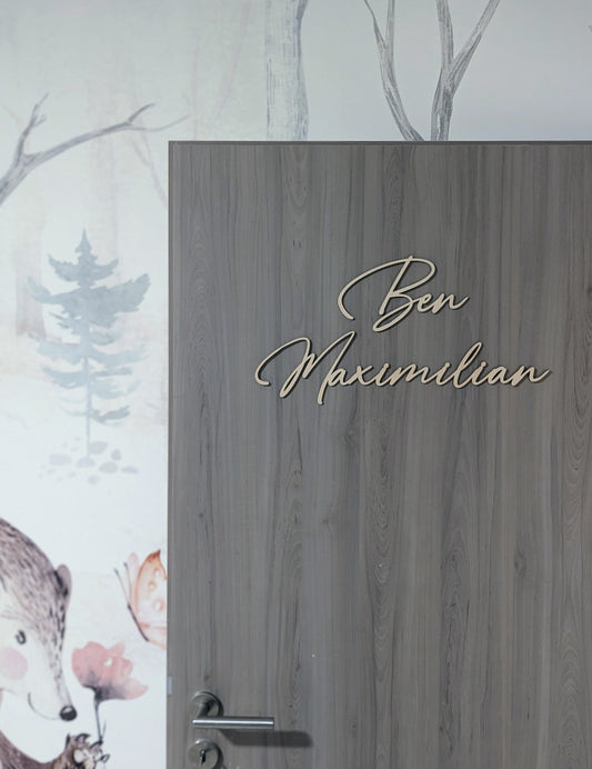 Personalisierter Name aus Holz - 3D Namensschild für Kinderzimmer oder Tür