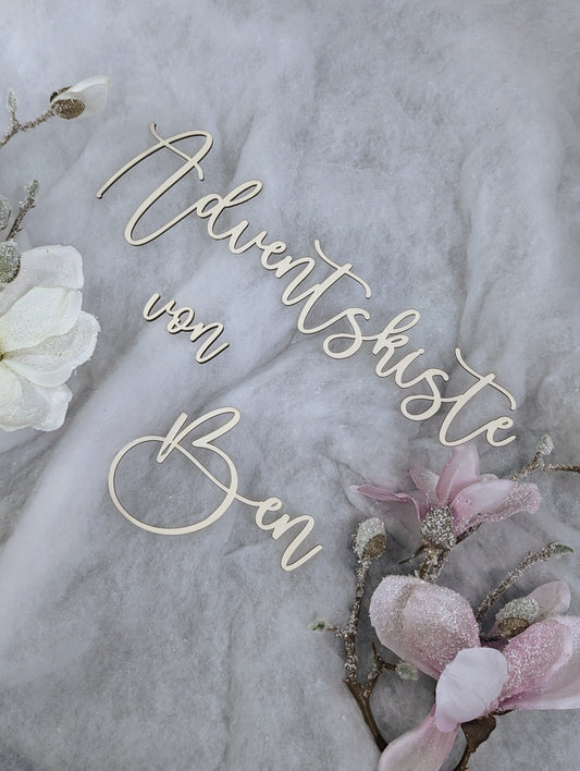 Personalisierte Holzschriftzüge für Adventskalender & Adventskiste