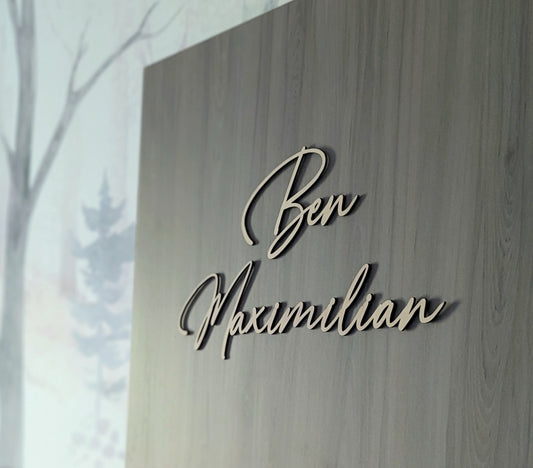 Personalisierter Name aus Holz - 3D Namensschild für Kinderzimmer oder Tür