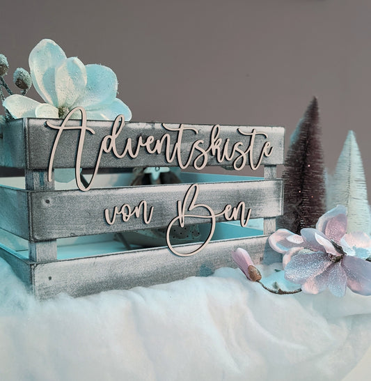 Personalisierte Holzschriftzüge für Adventskalender & Adventskiste